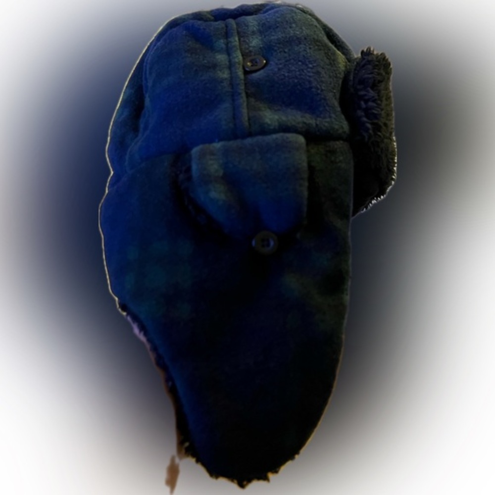 Gap kids Trapper Hat flannel pattern with fur